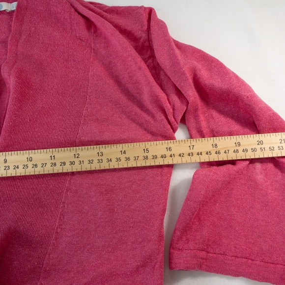 Boden Sweater Womens 2 Pink Linen Wrap Style 3/4 Length Sleeves - Picture 9 of 15